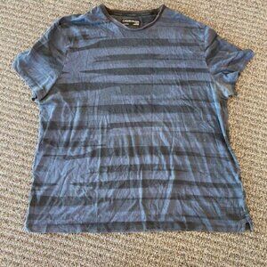 Mens CALVIN KLEIN Liquid Touch 100% Cotton Shirt, Blue Green Pattern, Size XL